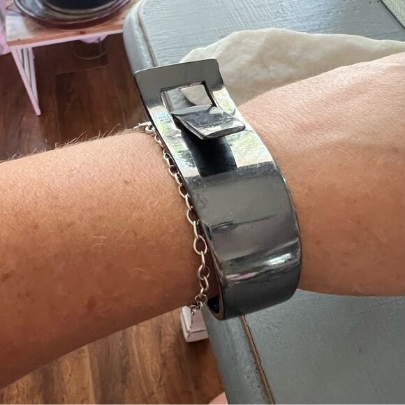 Gunmetal Hinged Bangle Bracelet - Picture 2 of 10